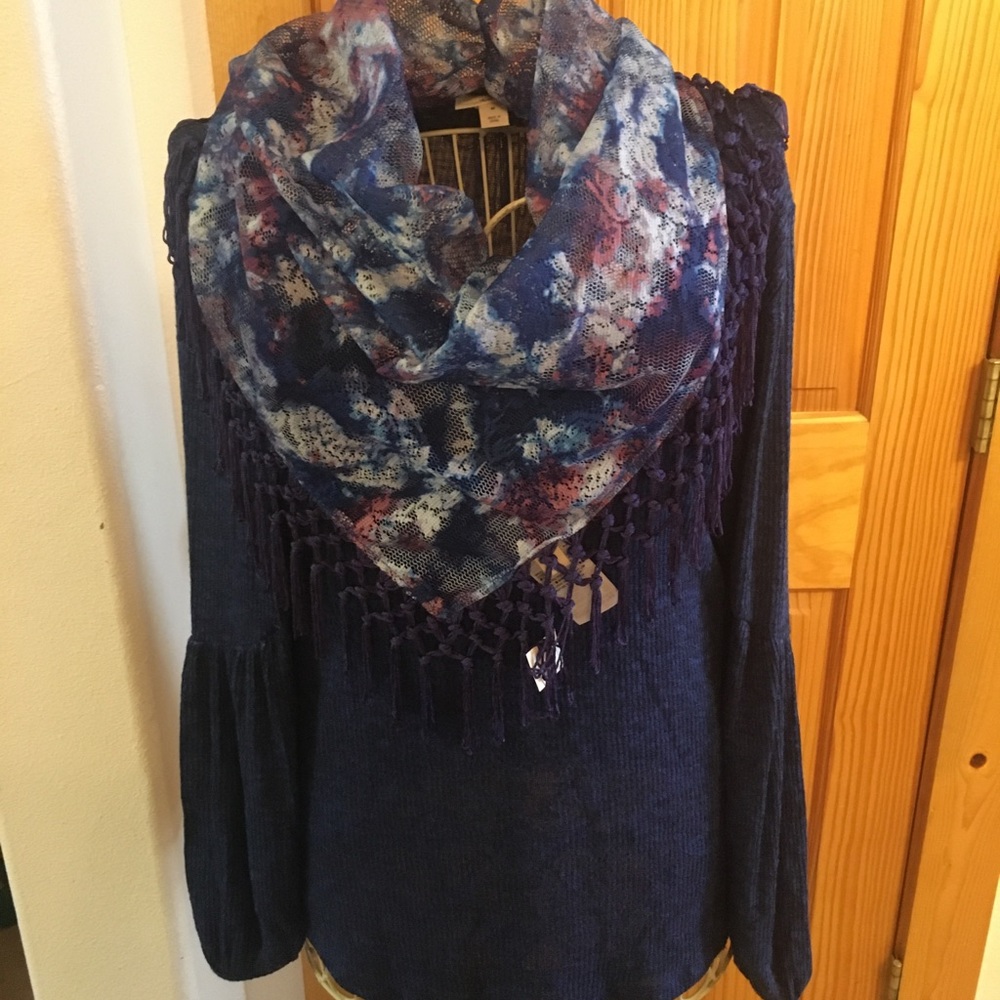 Style & Co Femme Fusion Poet Sleeved Shirt M